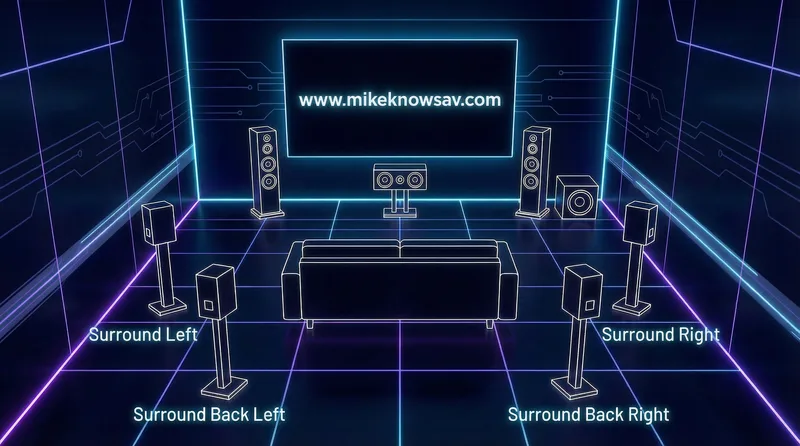 7.1 surround sound speaker placement diagram for Arizona home theater installation
