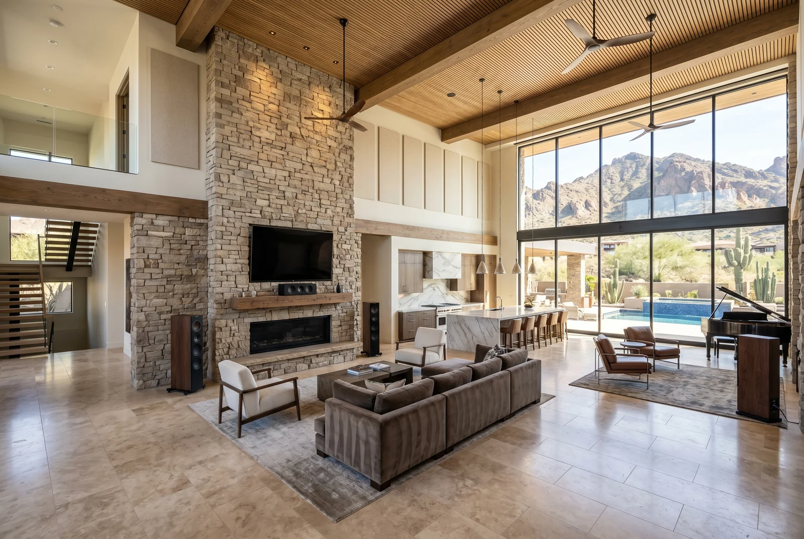Oversized luxury Paradise Valley great room showing acoustic challenges — Home Theater Calibration Paradise Valley AZ