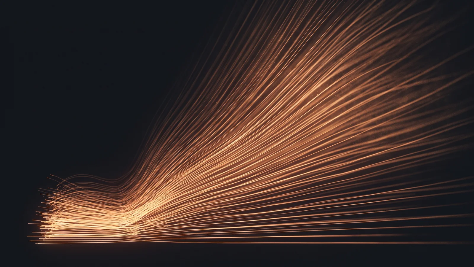 An abstract spectrogram-style visual of a swelling soundwave rising and spreading across a wide frequency range, evoking the THX Deep Note audio logo