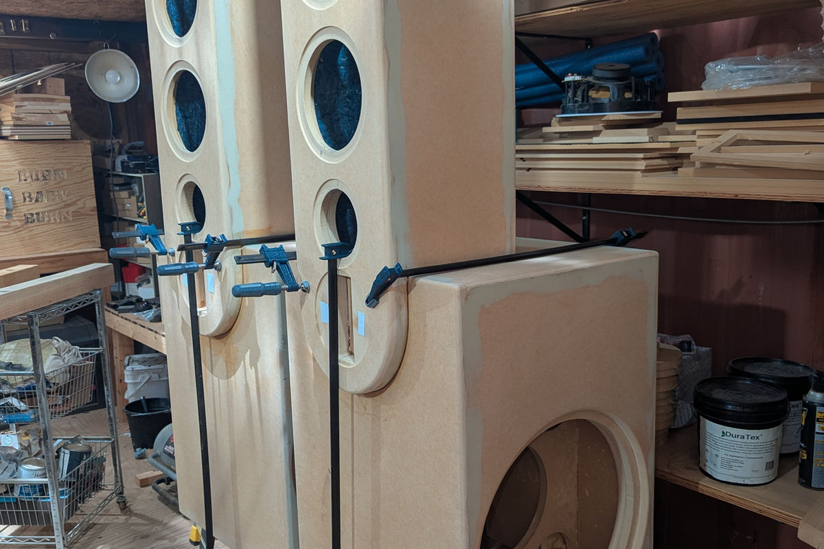 360-pound custom tower speaker assembly Arizona - dual 18-inch subwoofers integrated